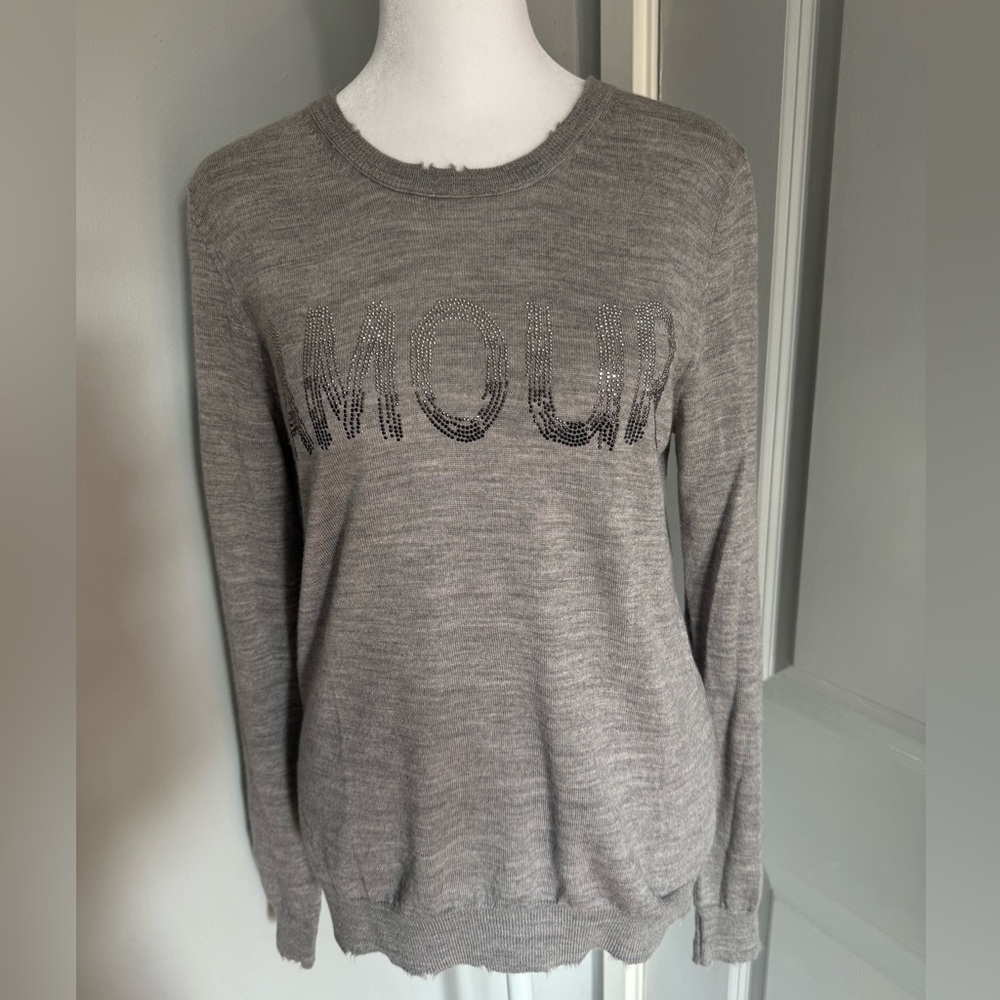 ZADIG & VOLTAIRE Miss Strass Amour Merino Wool Pullover